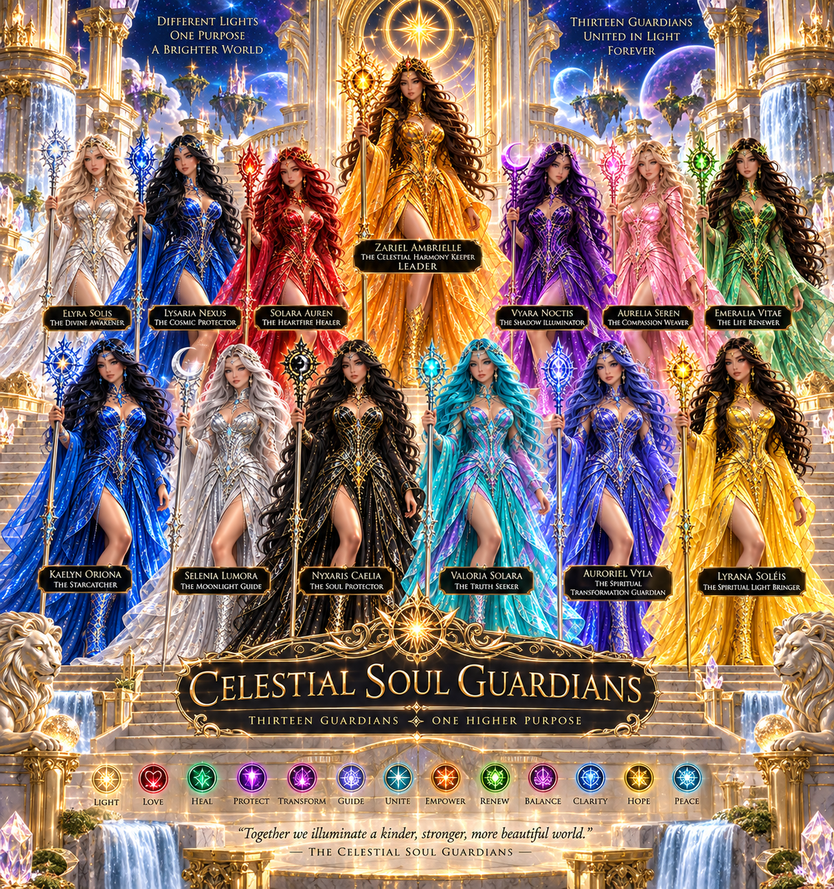 The thirteen Celestial Soul Guardians